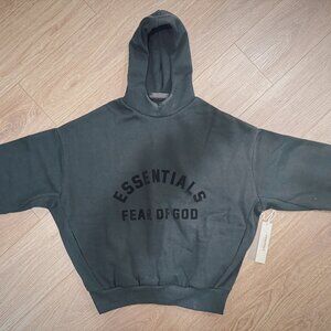 Brand New Fear of God ESSENTIALS Black Bonded Hoodie